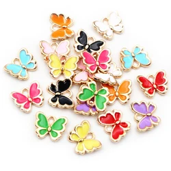 20pcs 10x13mm Lovely Butterfly Charms Pendant Enamel Small Alloy Charms DIY Jewelry Making Accessories for Necklace Bracelet