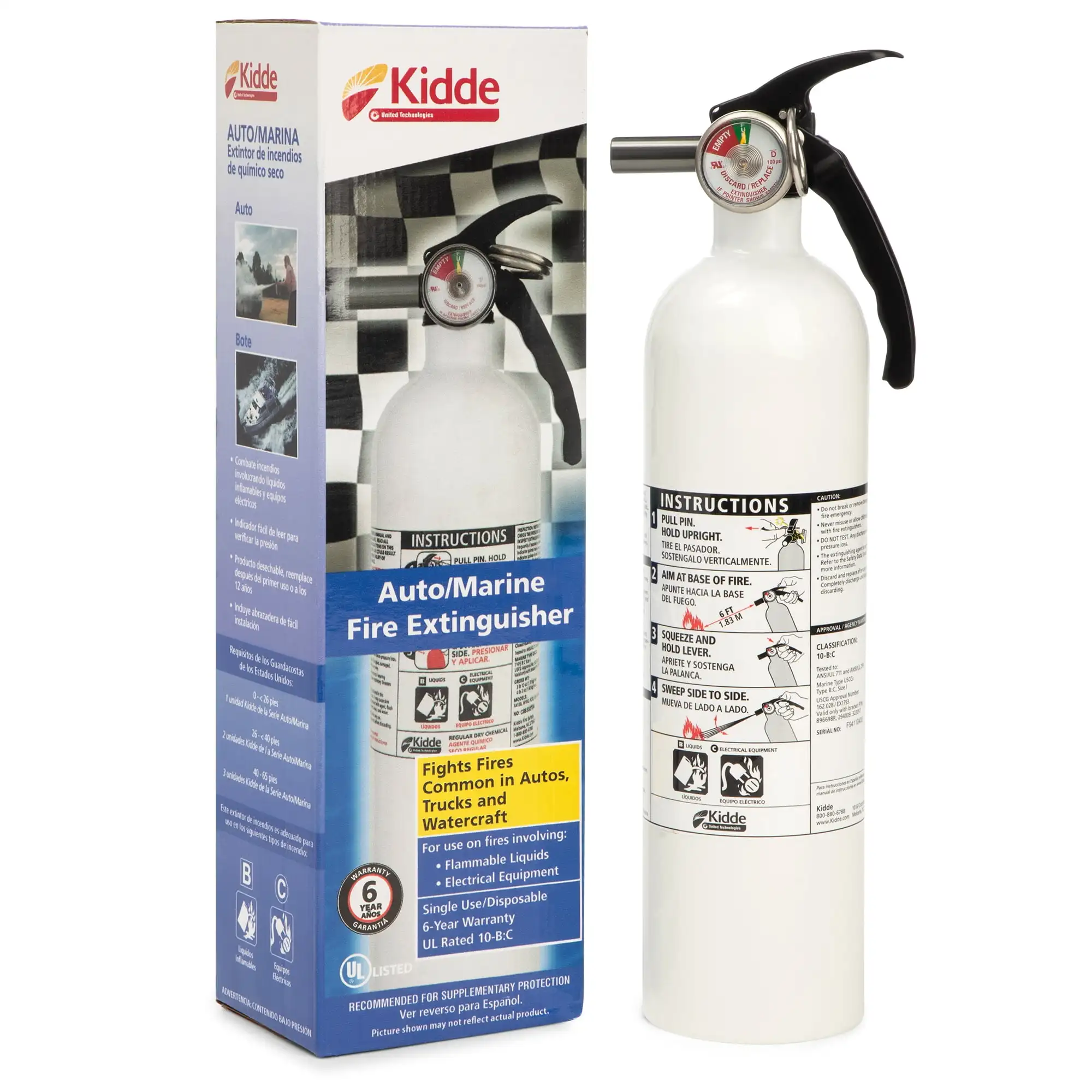 Extintor de incendios auto/marino