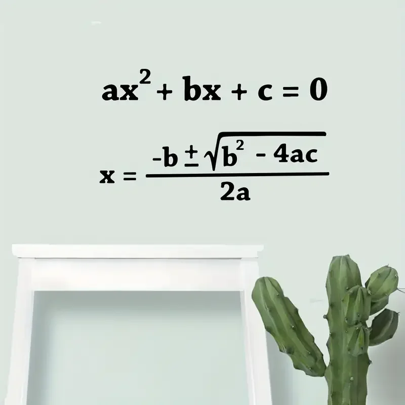 1pc Contemporary Matte Finish Vinyl Wall Decal - Quadratic Formula Math Education Sticker, Self-Adhesive Graphic Art for Classro