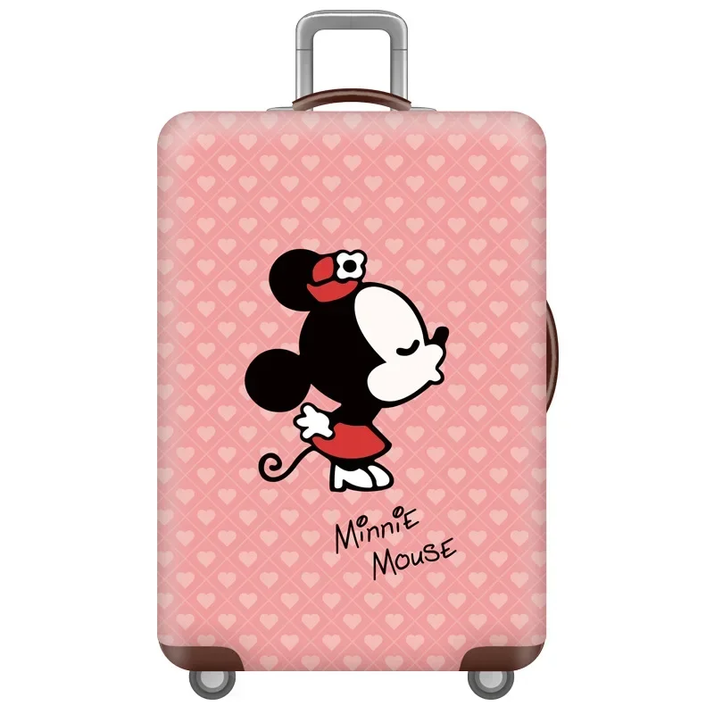 Disney Mickey Mouse Luggage Case Protector Tags Stitch Anime Personalized Luggage Cover Disney Characters Thicken Luggage Cover