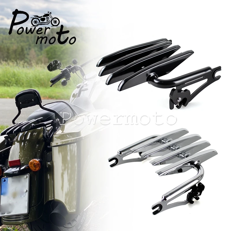 

Black Motorcycle Detachable Stealth Luggage Rack For Harley Touring CVO Road King Classic Street Electra Glide Standard 09-2016