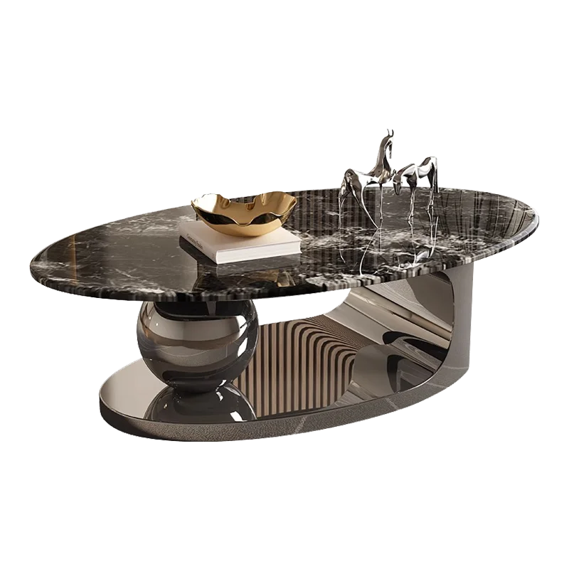 

Изготовленный на заказ высококачественный черный металлический центральный мраморный столик, журнальный столик для гостиных