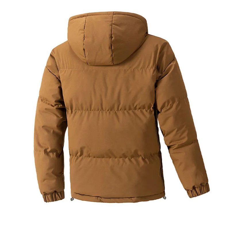 الشتاء الرجال مقنعين سترات الكلاسيكية الصلبة موضة سميكة الدافئة القطن وسادة مبطنة الذكور سترة فضفاضة غير رسمية أبلى حجم كبير M-8XL #2