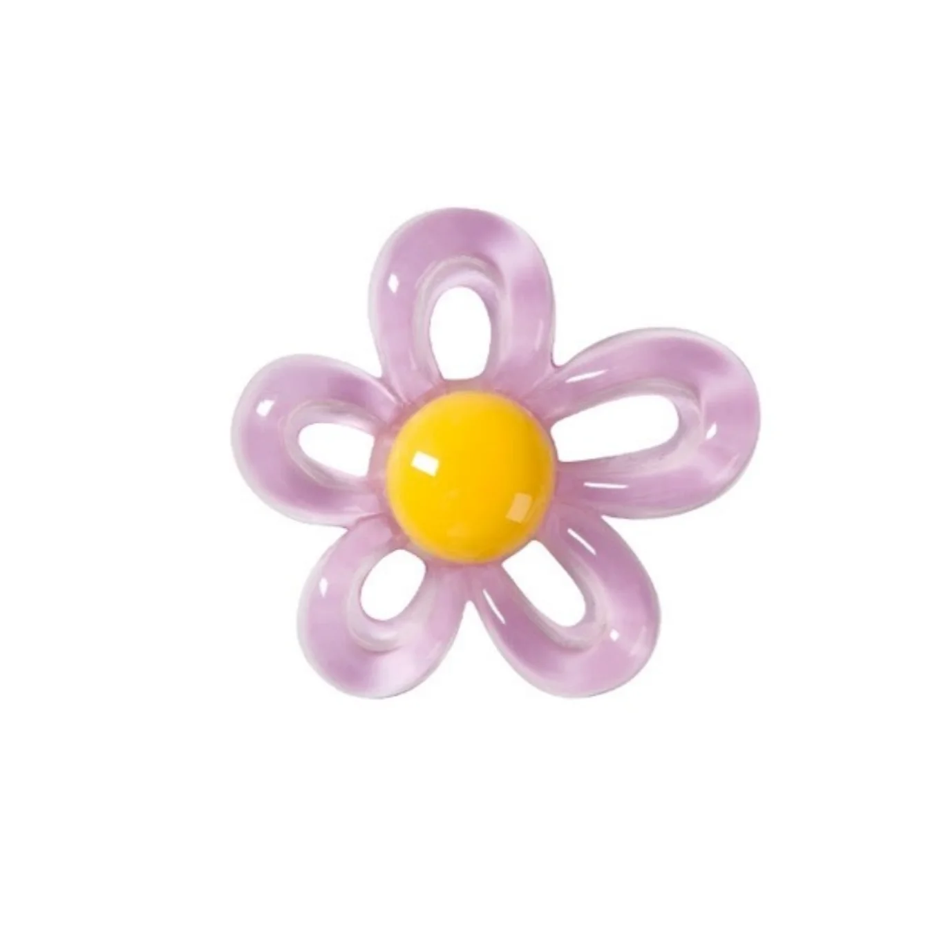 A Pair of Colorful Jelly Transparent Hollow Flowers Sweet Little Fresh Girl Earrings