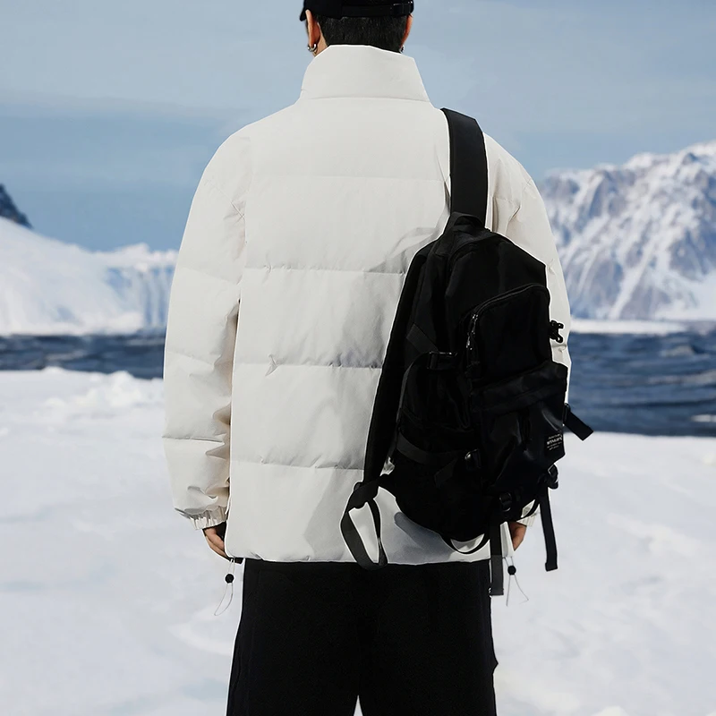 Warm Stand Collar 90% White Duck Down Jackets 2025 Winter Solid Color Puffer Coats Outwear Windproof Thicken Padded Top Clothing