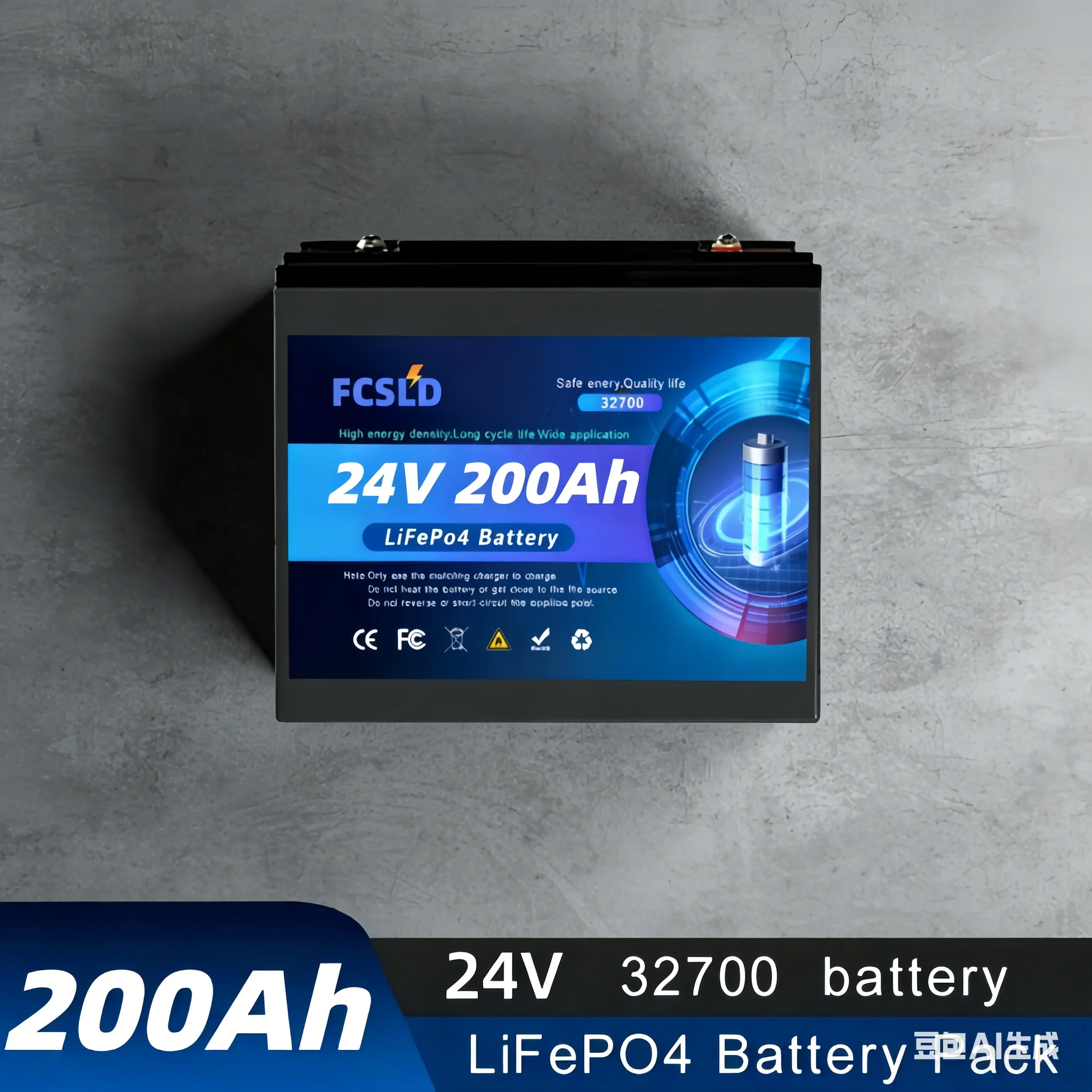

24V 100Ah-200Ah 32700 LiFePO4 Battery 2026 New Built-in 200A BMS Rechargeable Off-grid Solar Power Battery