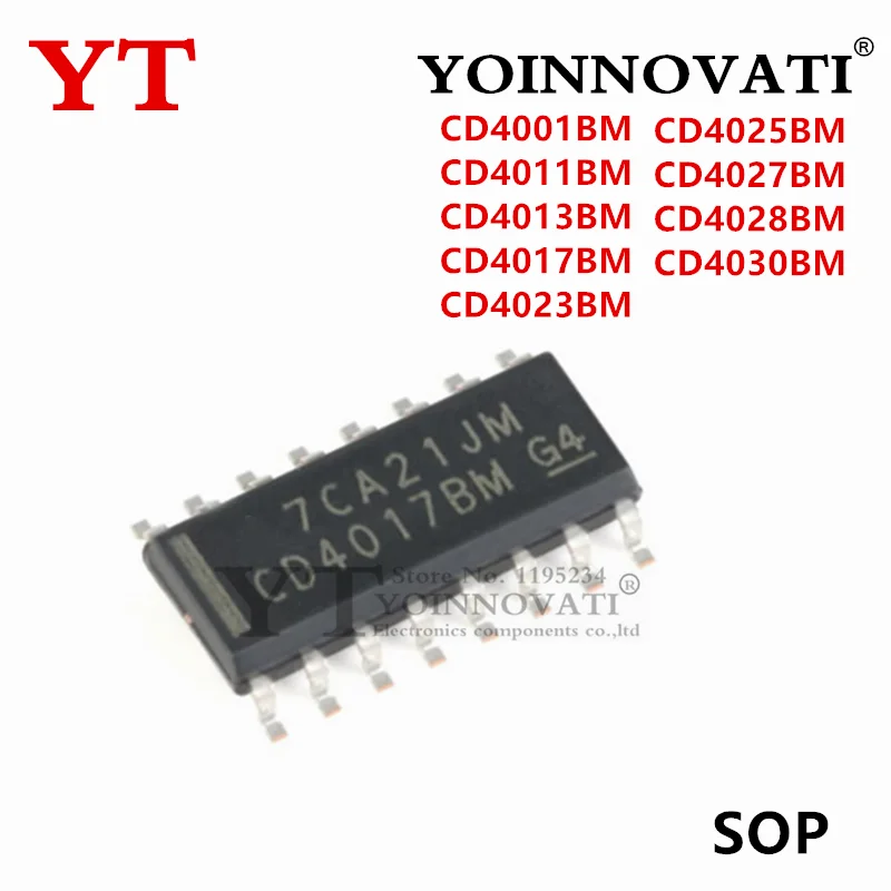20Pcs CD4001BM CD4011BM CD4013BM CD4017BM CD4023BM CD4025BM CD4027BM CD4028BM SOP-16 CD4030BM SOP-14 IC