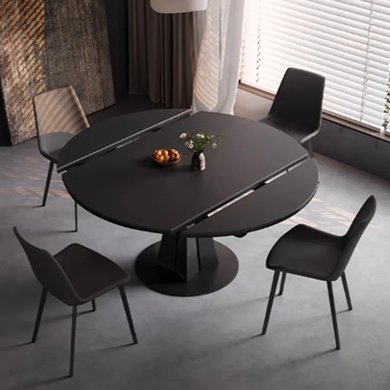 

Round Folding Dining Table Center Modern Chairs Living Room Dining Table Designer Space Saving Mesas De Jantar Kitchen Furniture