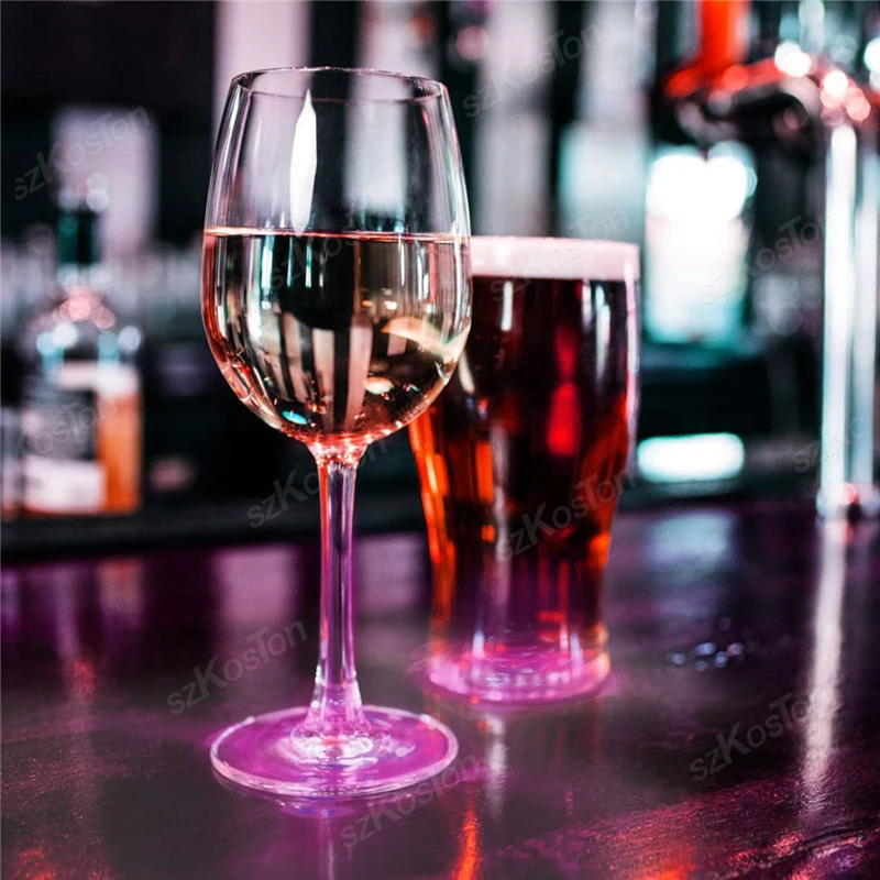 LEDライトアップガラスコースター、発光カップマット、カップステッカー、パーティー、結婚式、バー、クリスマス、家庭、パブ、バッチあたり5個