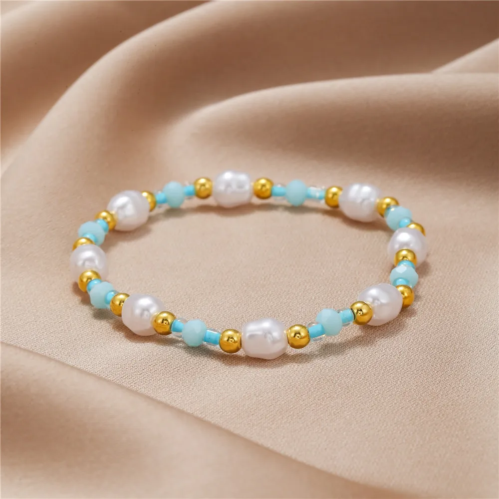 European American Summer Versatile Pearl Bracelet Unique Design Handmade Beach Anklet Gift for Bestie
