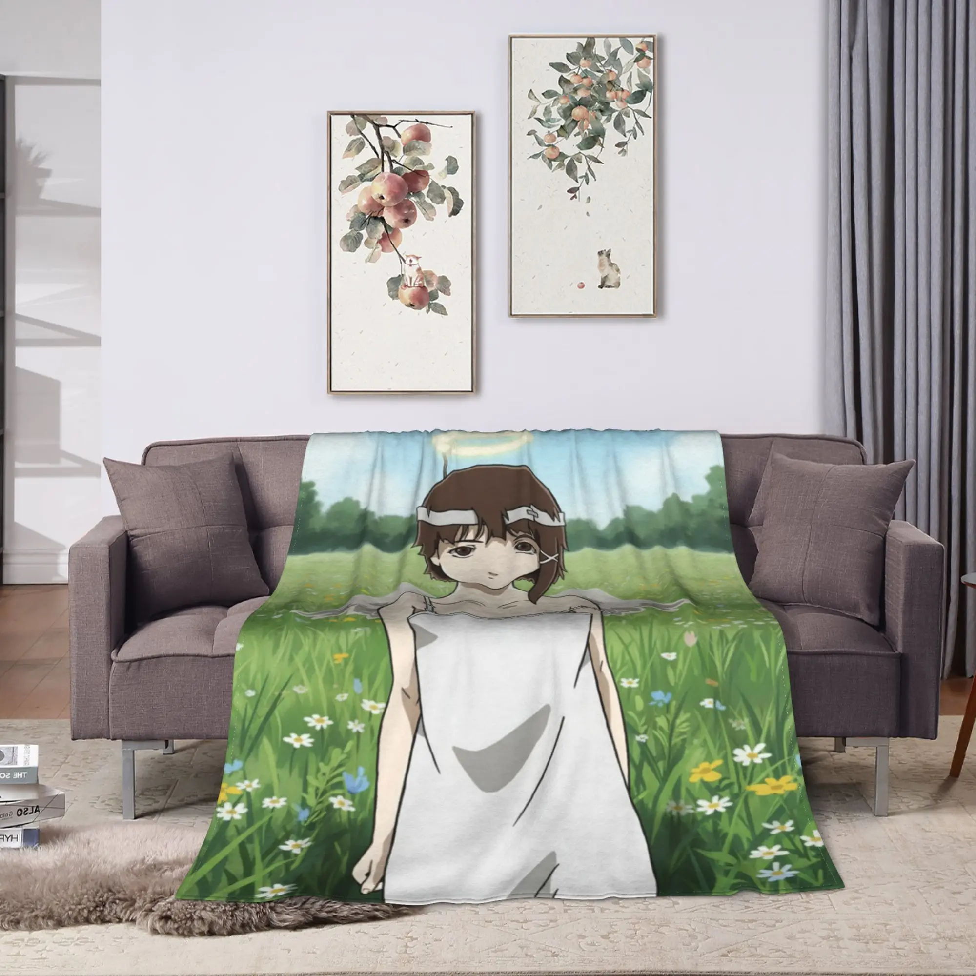 Anime Serial Experiments Lain Soft Warm Blanket  Kids Adult Plush Throw Blanket Pattern Living Room Flannel Bedspread Bed Cover