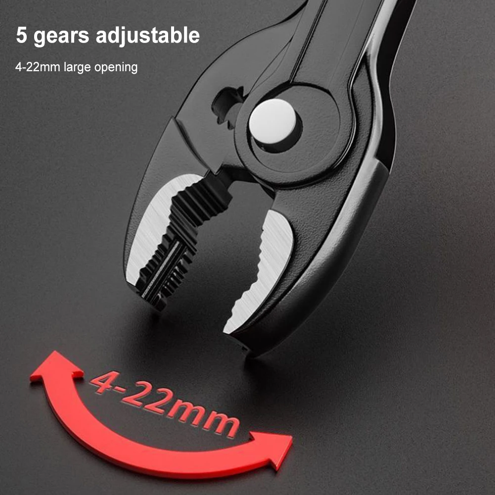 8-Inch Carp Pliers 5-Speed Adjustable Sliding Teeth Screws Rusty Nail Remover Screws Pliers Large Opening Wire Drawing Tool