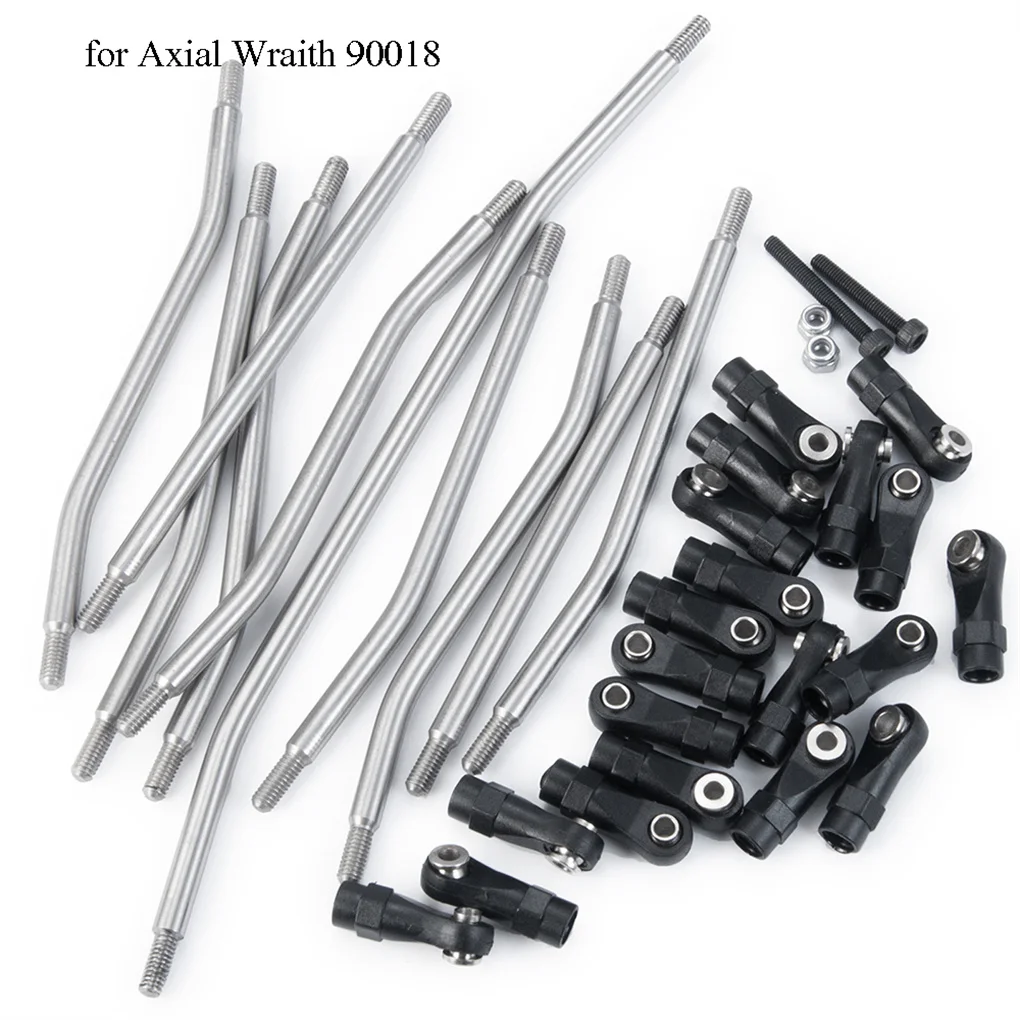 Stainless Steel Linkage Steering Link Rod Set for Axial Wraith 90018 90048 90046 313/324mm 1/10 RC Crawler Car Parts