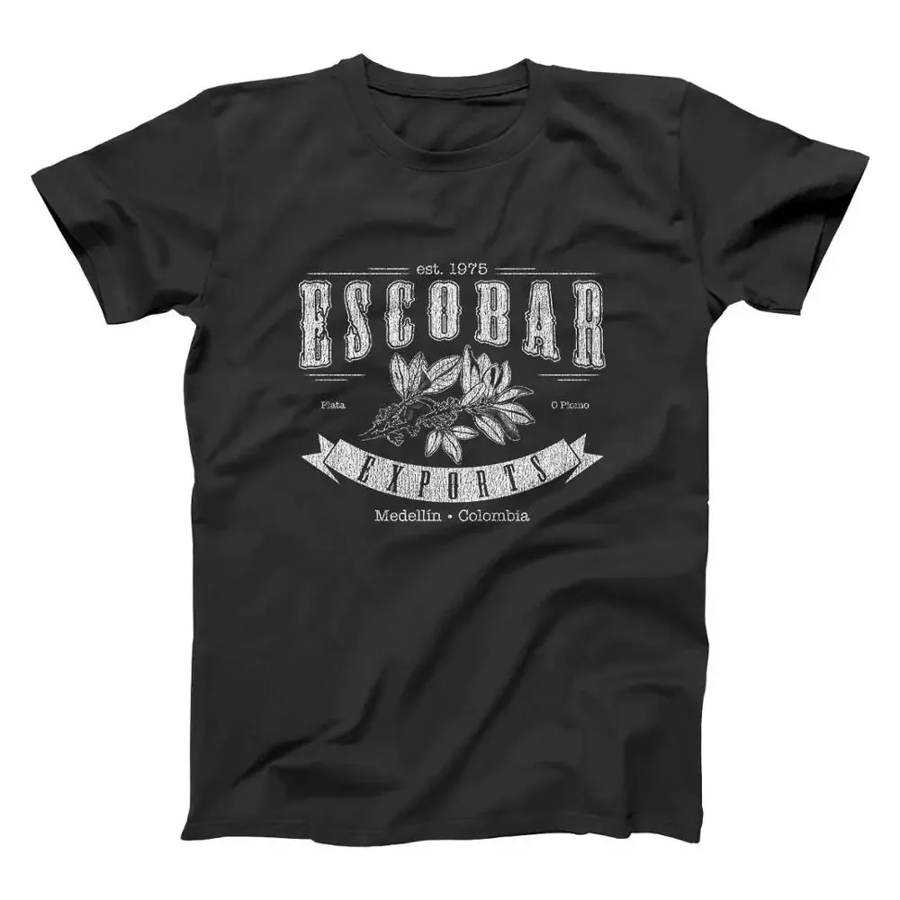 Escobar Exports Pablo Funny Humor Plata O Plomo  Medellin Men'S T-Shirt  New Arrival Casual Men Clothing Nerd T Shirts