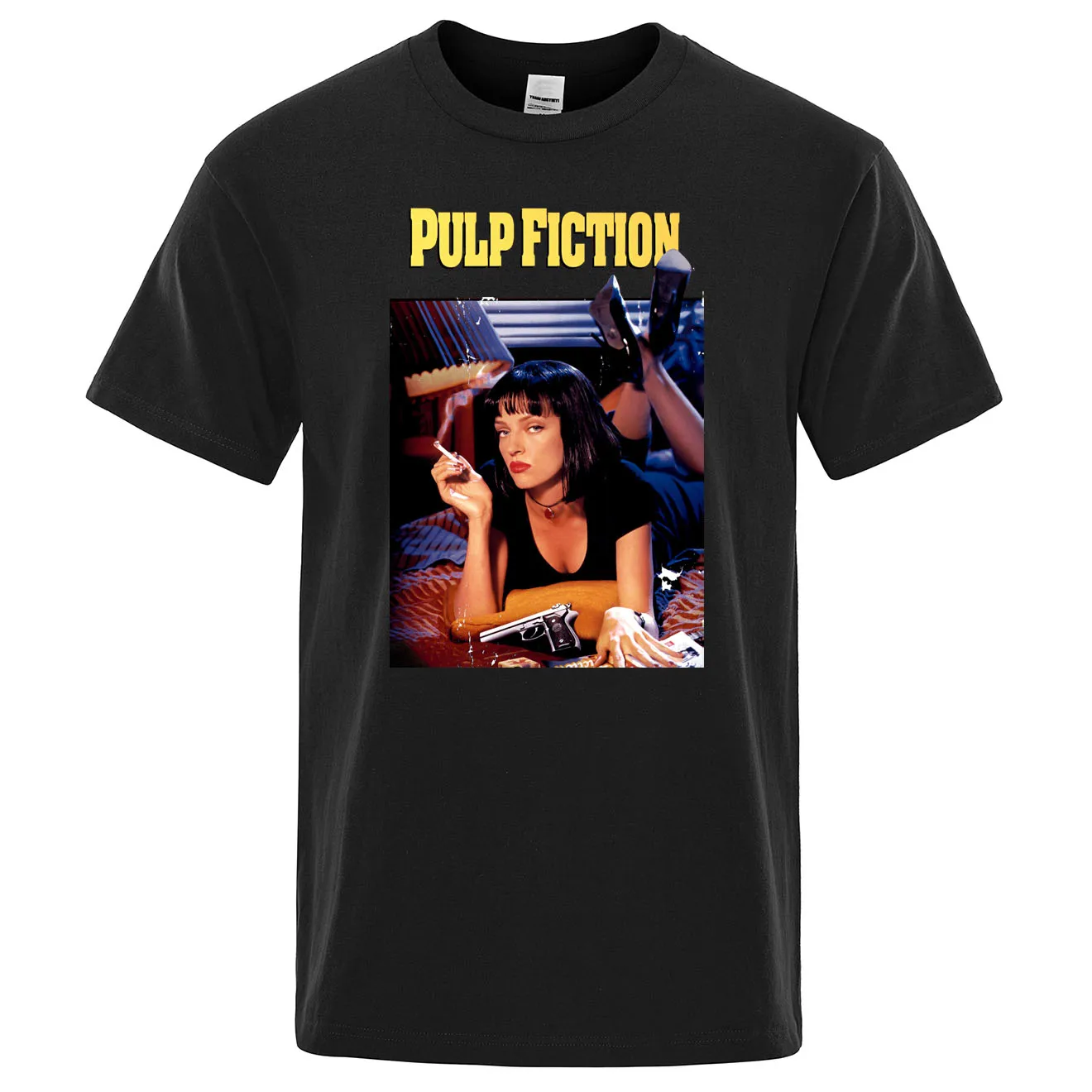 

Pulp Fiction Printed 2019 Summer New Fashion Men's T-Shirt High Quality Cotton Men T Shirts Hip Hop Harajuku Tops Mens Tee shirt