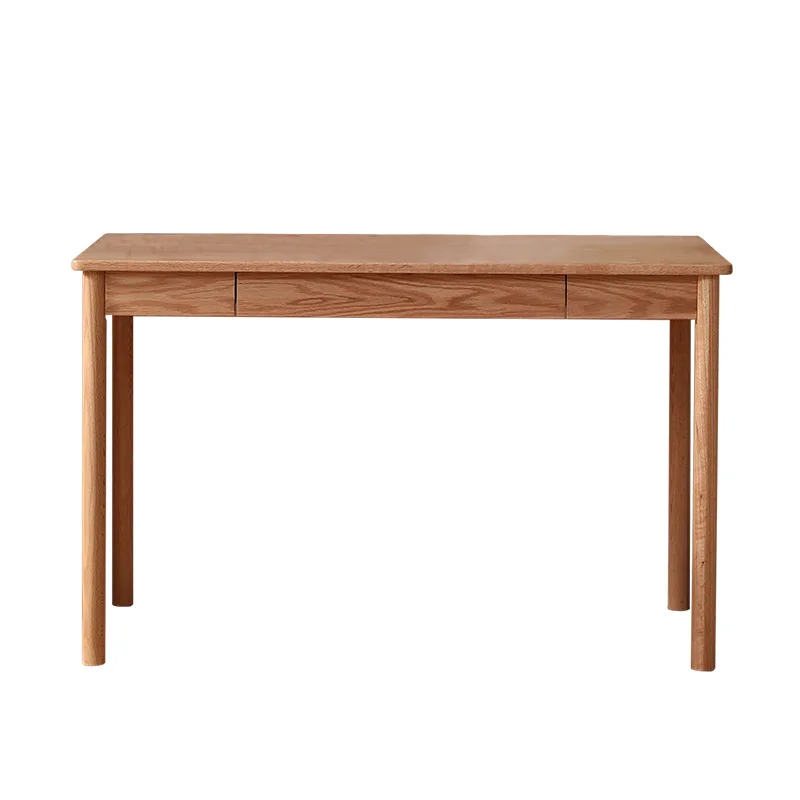 

Solid wood desk with bookshelf integrated combination small apartment home study table hole board simple