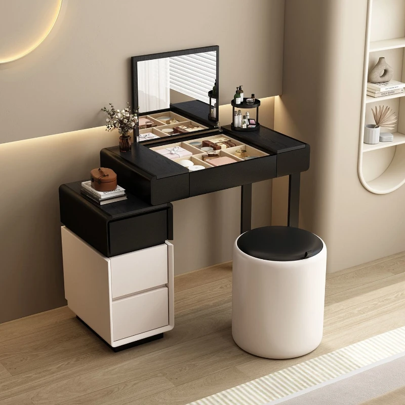 

2025 Dresser Nordic Bedroom Modern Simple Desk Multifunctional Bucket Cabinet Integrated Makeup Table