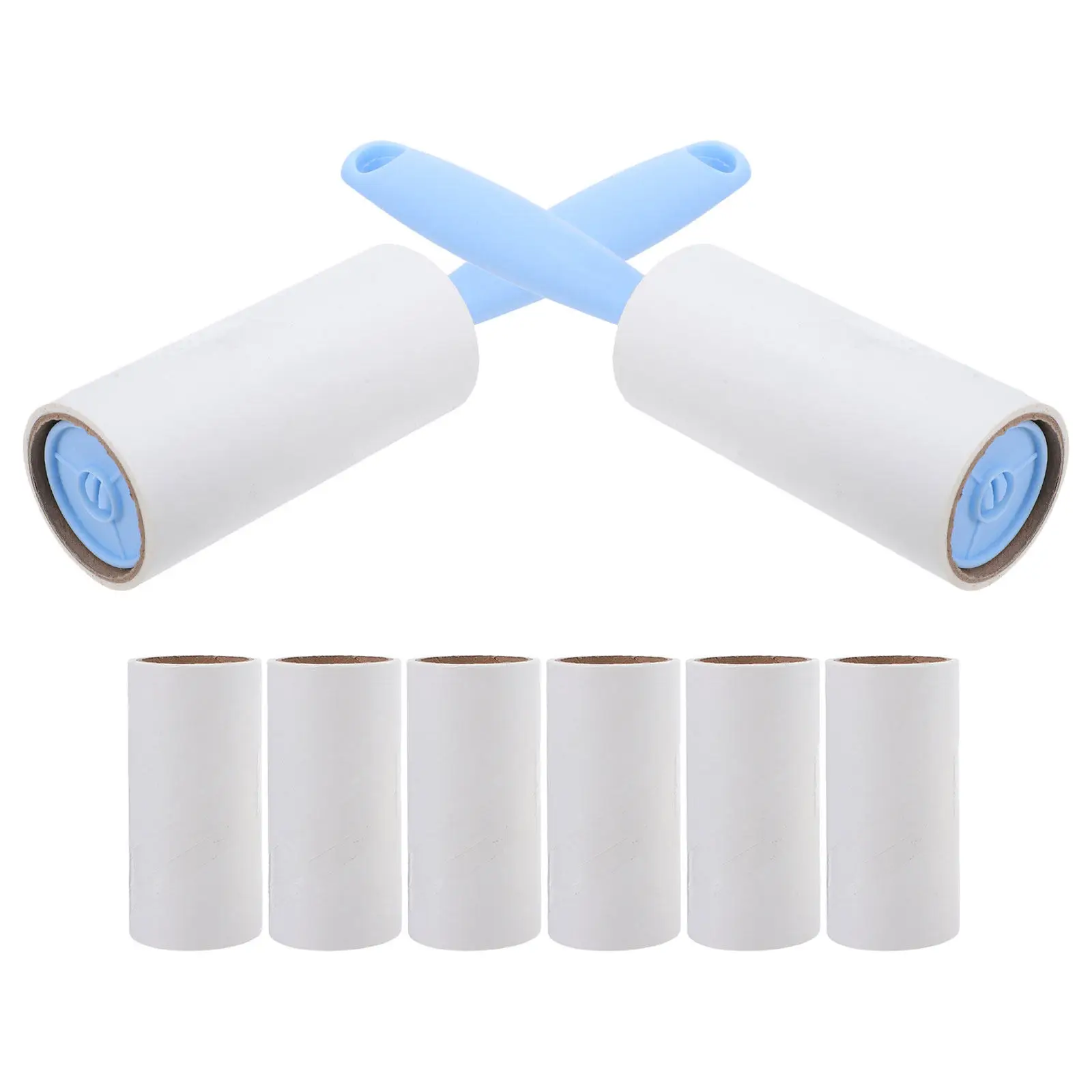 1Set Lint Roller Pet Hair Remover Sticky Roller Carpet Clothes Sofa Cleaning Blue Handle Refill Rolls Powerful Adhesive Sheets