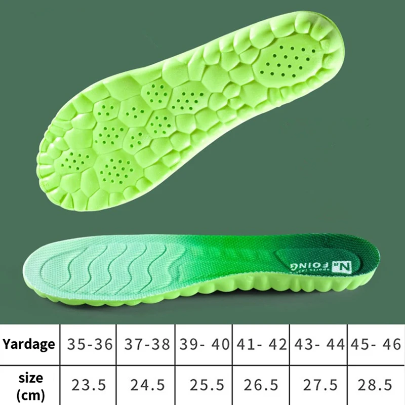 

1Pair Size:35~46 Comfort Sport Breathable Insoles for Shoes Sole Rubber Cushion Running Shock-Absorbant Deodorization Soft Pad