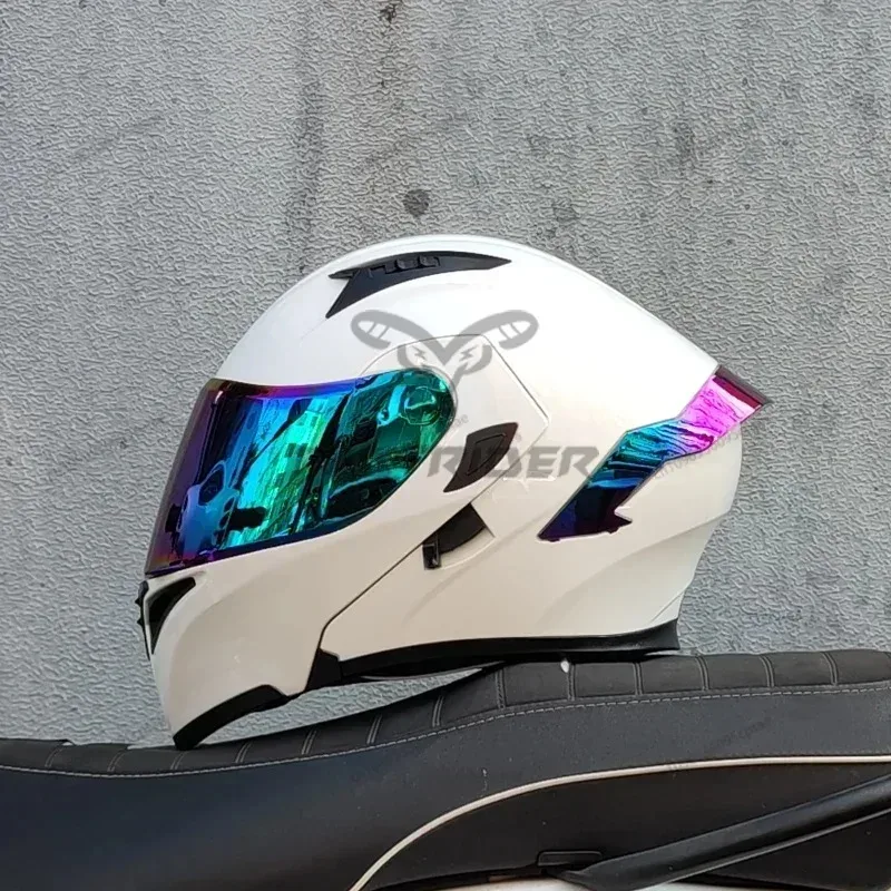 High Quality Dual Lens Flip Up Racing Helmet Motorcycle Helmet DOT Certified Casco Abierto De Moto Para Hombre