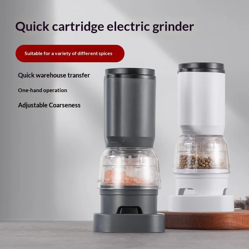 Rechargeable Electric Pepper Grinder Set Automatic Salt and Pepper Mills Adjustable Coarseness One-Handed Operation Grinder