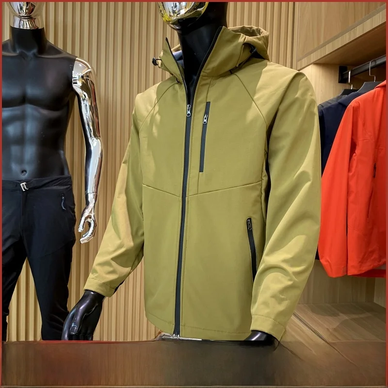 

High-End Outdoor Men's Fce-Lined Breathable Soft ell Jaet New Autumn Winter Gear Comfortable Durable Youth Faion