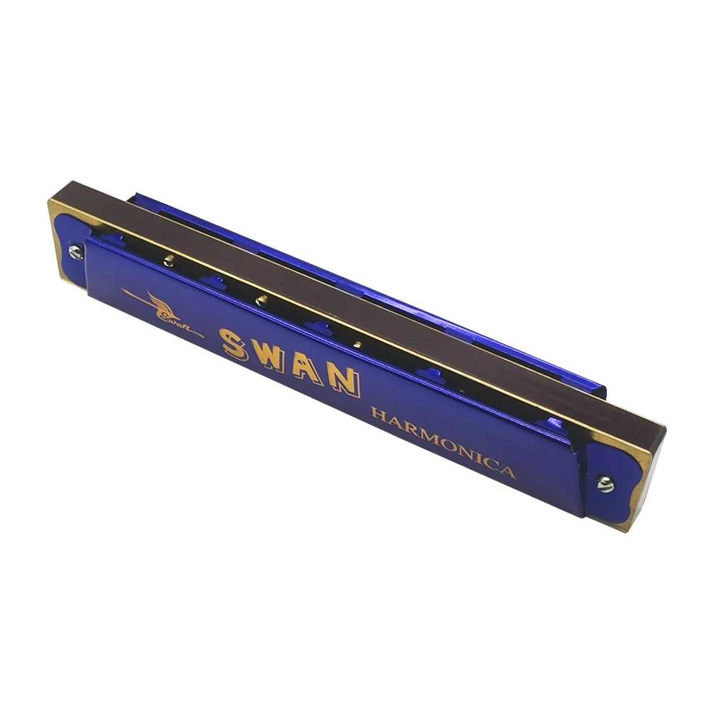 Swan 10 Hole/16 Hole/20 Hole Polyphonic Harmonica C Key Diatonic Tremolo Beginner Harmonicas for Kids,Students, School Education