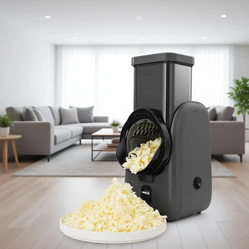 

Electric Cheese Grater Rotary Slicer One-Touch Control Vegetable Slicer Nuts Grinder Cheese Shredder for Home Kitchen Use, 6 Rep