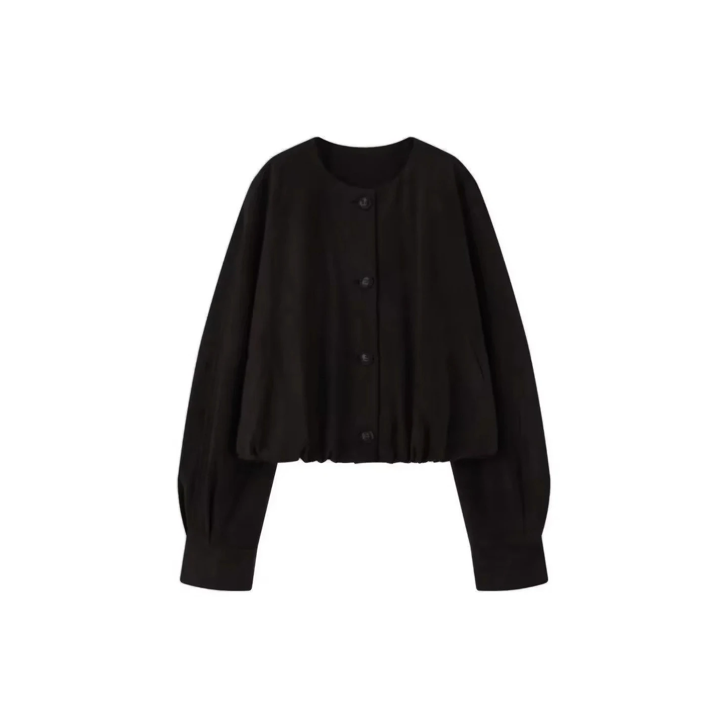 レディース ラウンドネック シングルボタン レザー ジャケット 秋冬新作 スタイリッシュ カジュアル ルーズフィット ロング丈 アウター