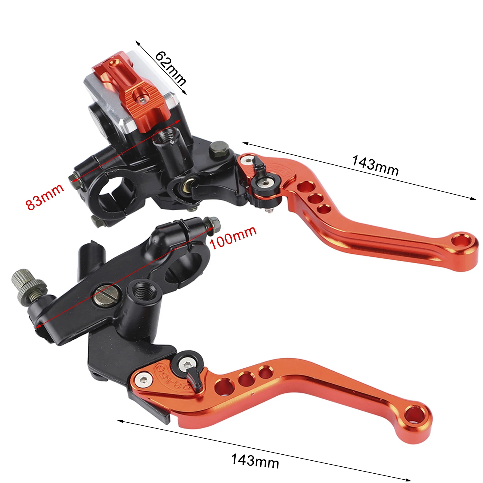 New 2Pcs 22mm Universal Motorcycle Handlebar Master Cylinder Levers Handle Hydraulic Brake Pump Clutch Adjustable Hand Lever