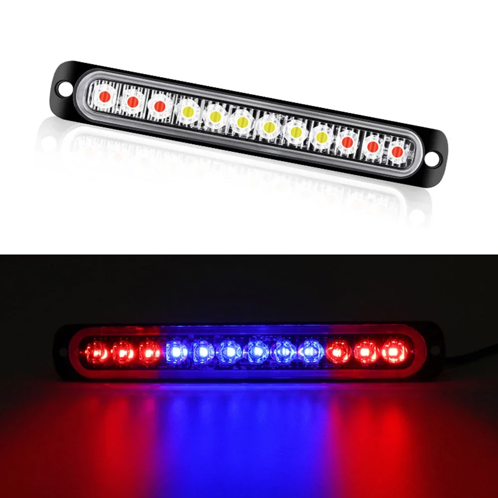 12 LED Car Strobe Warning Light Cheap Strobe Grille Flashing Lightbar Truck Car Beacon Lamp Amber Traffic Clearance Light 12-24V