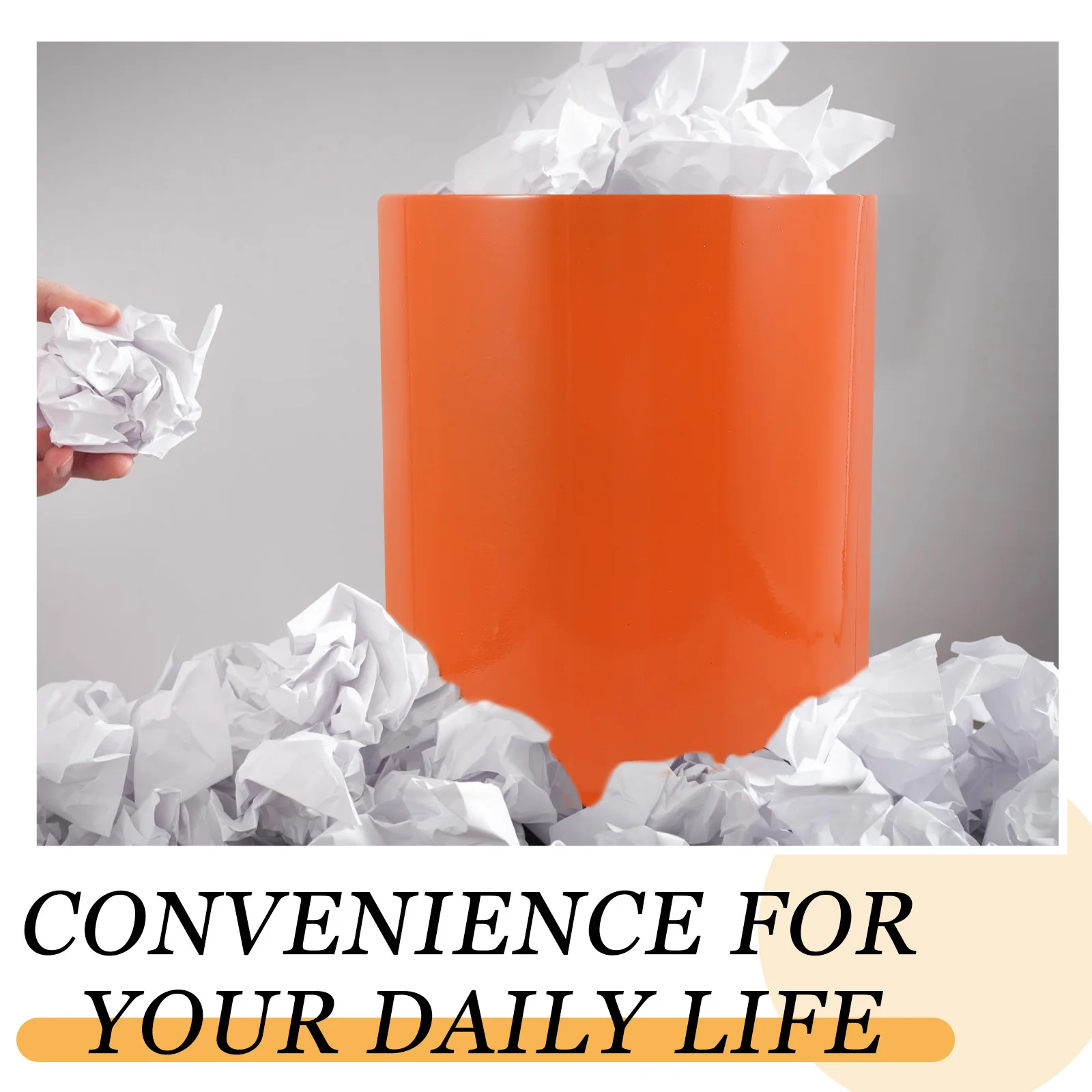 

Plastic Trash Can Home Office Bathroom Paper Bucket Stylish Waste Bin Large Capacity Garbage Container