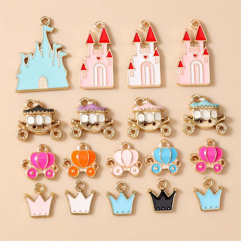 20 Stück niedliche, gemischte Emaille-Halloween-Kürbis-Schloss-Anhänger zum Basteln von DIY-Ohrringen, Halsketten, Armbändern und Schmuckzubehör – Detail 1