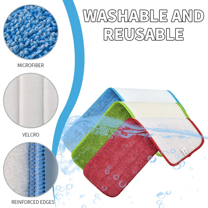 Mop Head Floor Cleaning Replacement Cloth Microfiber Replacement Mop Pad Paste Cloth Cover Home Spray Water Spraying Flat Dust