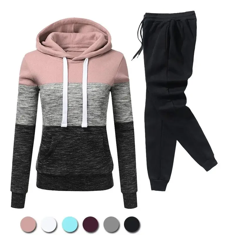 Winter Trainings anzug Frauen 2 Stück Set Anzug weibliche Hoodies und Hosen Outfits 2024 Damen bekleidung Herbst warme Sweatshirts Outfits
