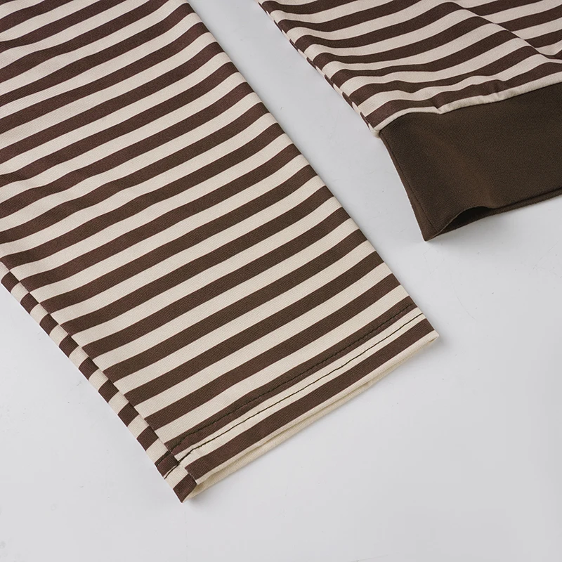 Camisas Vintage de colección a rayas con hombros descubiertos, ropa de otoño Y2K de manga larga de calidad cómoda con retazos, sudaderas con capucha para Mujer