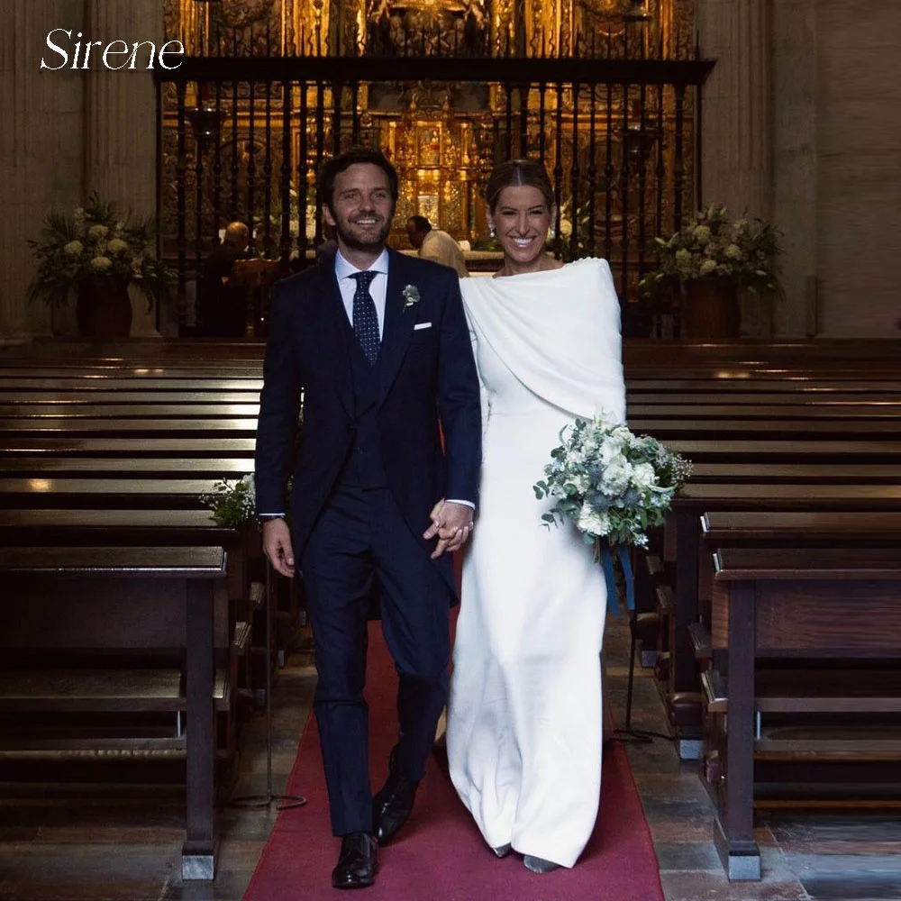 Personalizado aberto voltar vestido de casamento para as mulheres elegante branco mangas compridas plissado renda vestido de noiva tribunal trem robe de mariée 2025