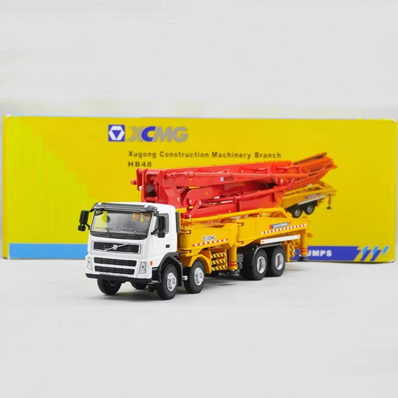 48m Diecast 1:50 Scale XCMG Concrete Simulation Pump Truck Alloy Engineering Mechanical Model Collection Souvenir Display Gift