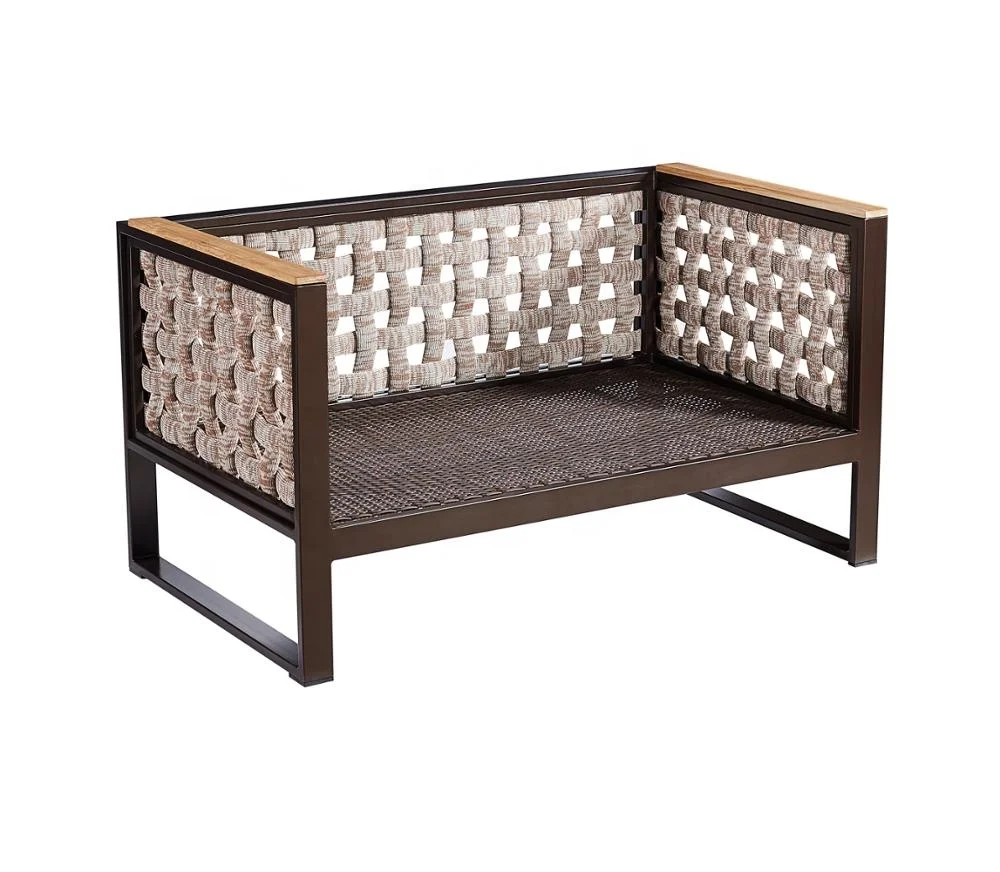 Aluminum Sling Rope Garden Sofa Set Outdoor Furniture Modern Rattan Nordic Rattan Sofa