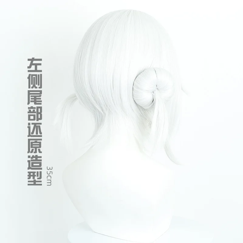 ニッケ勝利の女神白うさぎニジェ・ブランルコスプレウィッグシミュレーション頭皮トップ取り外し可能なヘアピース