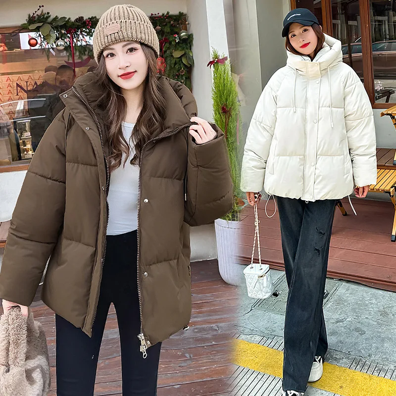 Winter 2025 Korean Version of Short Hooded Women's Cotton-padded Jacket Padded Women's Cotton-padded Jacket
