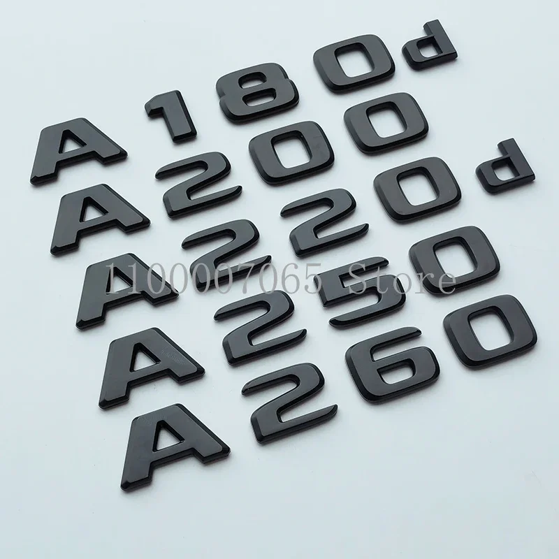 2017 Matte Black Letters A180 A200 A250 A260 A180d A220d 4Matic ABS Emblem for A Class  W176 W177 Car Trunk Logo Sticker