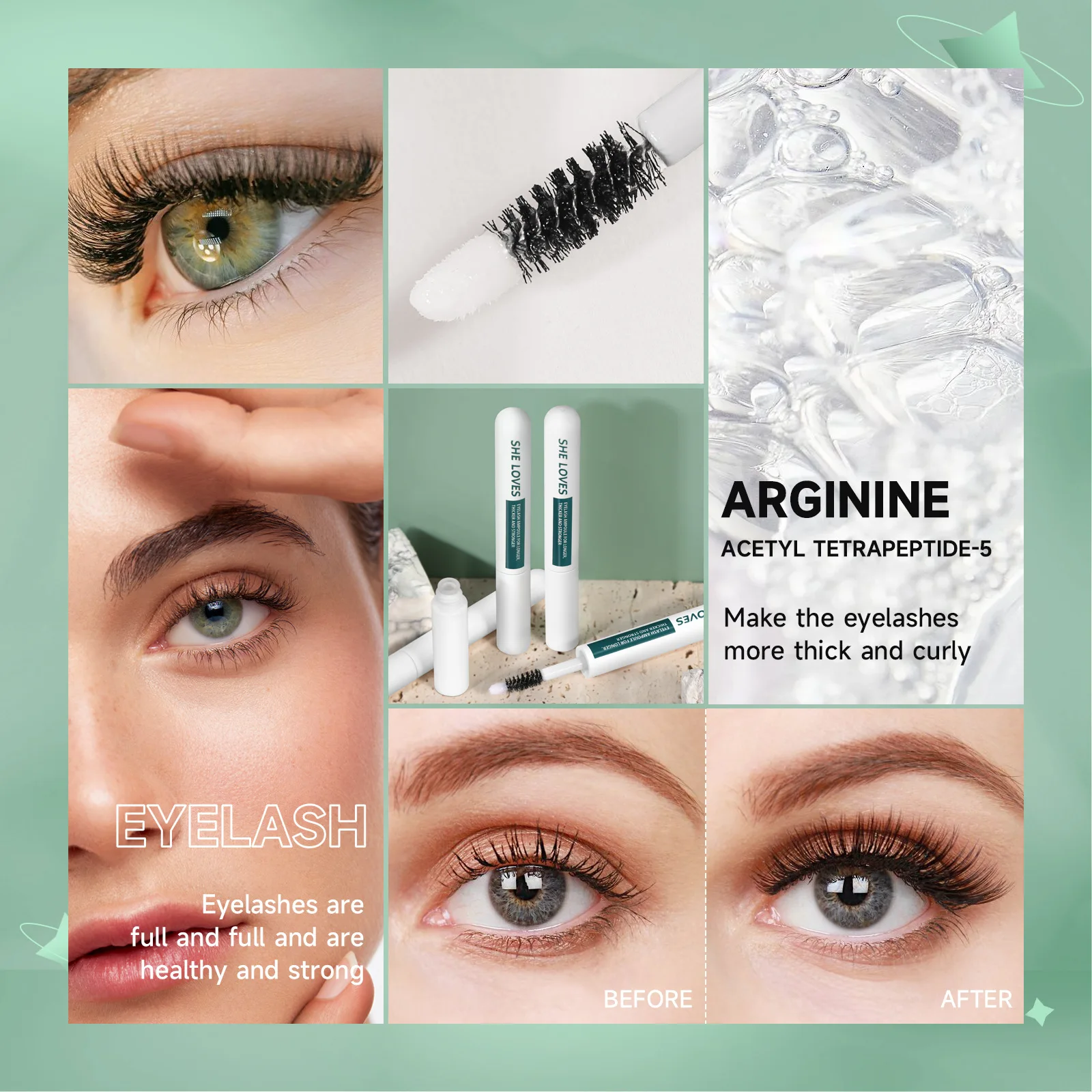 Suero Natural para el crecimiento de pestañas, máscara voluminizadora, alargamiento, fórmula negra oscura, cuidado nutritivo suave para cejas, maquillaje de pestañas