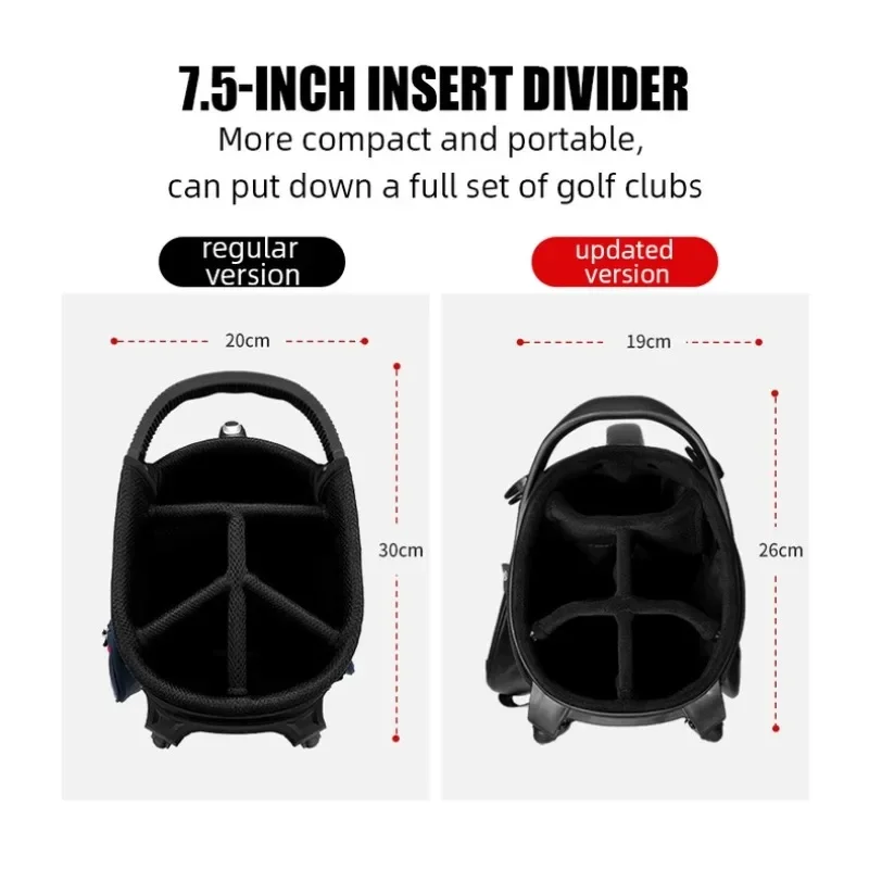 PGM Golf Bags for Men Women Waterproof Design One-piece Bracket Sports Stand Bag with 5 Divider QB155 Can Hold 13-14 Clubs