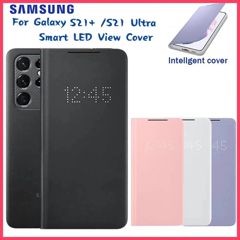 

Для Samsung Smart LED View Cover для Galaxy S21 + S21 Ultra S21Ultra SM-G998B SM-G996B Светодиодный чехол