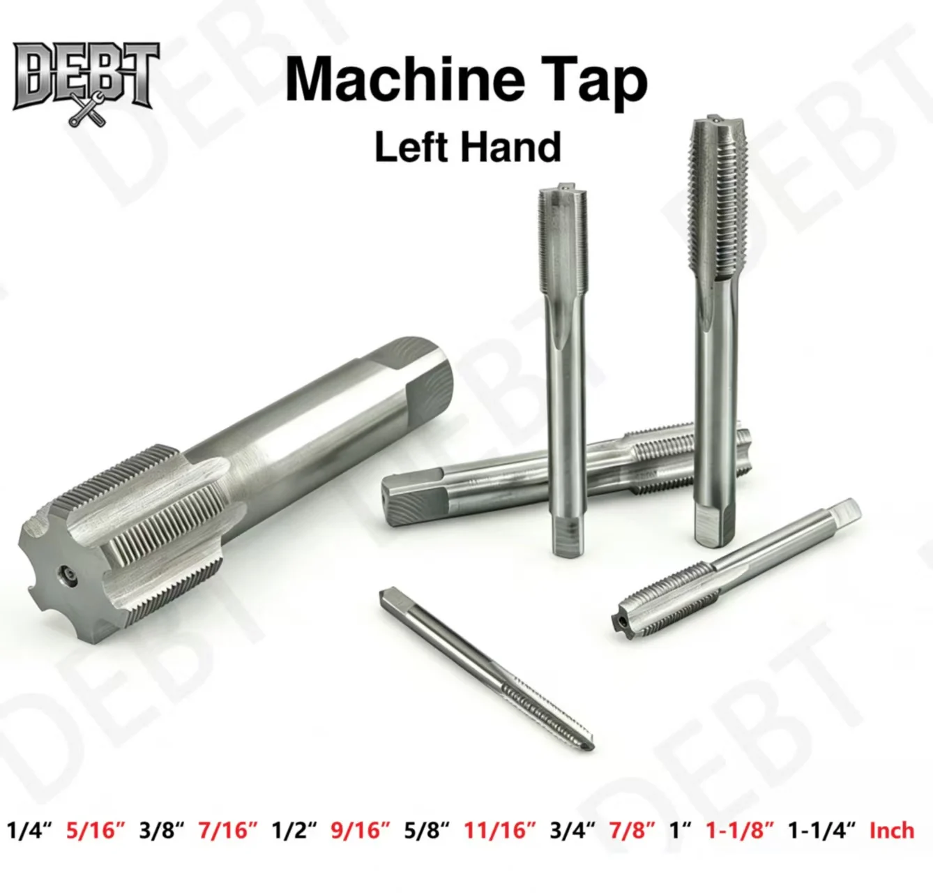 

1pcs HSS SAE Straight Fluted Taps Left Hand, 1/4 5/16 3/8 7/16 1/2 9/16 5/8 11/16 3/4 7/8 1-1/8 1-1/4 Inch Thread Taps