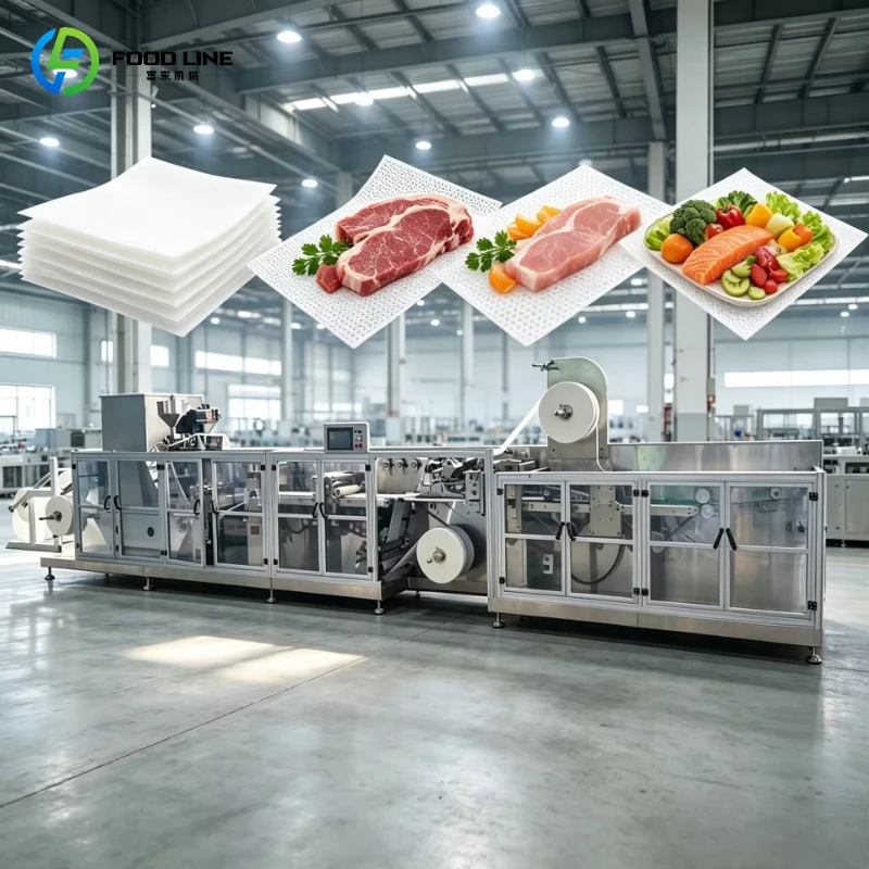 Super Absorbent Food Pad Production Line Customized Fully Automatic High Speed Nonwoven Pe Film Laminating Machine for Meat Tray