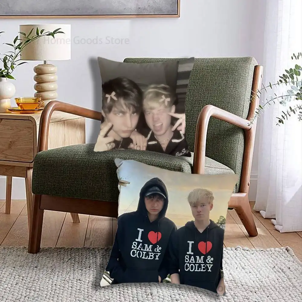 SO COOL S-Sam and Colby Cartoon Printing Pillowcase Customized Pillow Cover for Sofa Home Decor