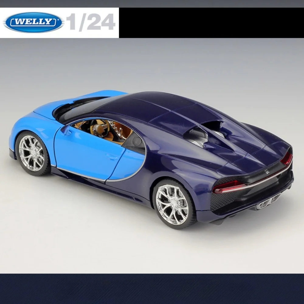 

WELLY 1:24 Bugatti Chiron Alloy Car Model Sports Supercar Die Cast Vehicles Toys CollectionToys for Boys