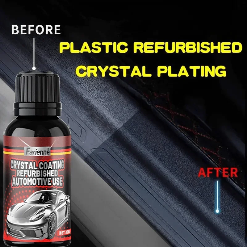 

1шт Хрустальное покрытие для автомобильного использования, средство для ремонта и восстановления пластика для черных автомобильных интерьеров, ремонтное покрытие